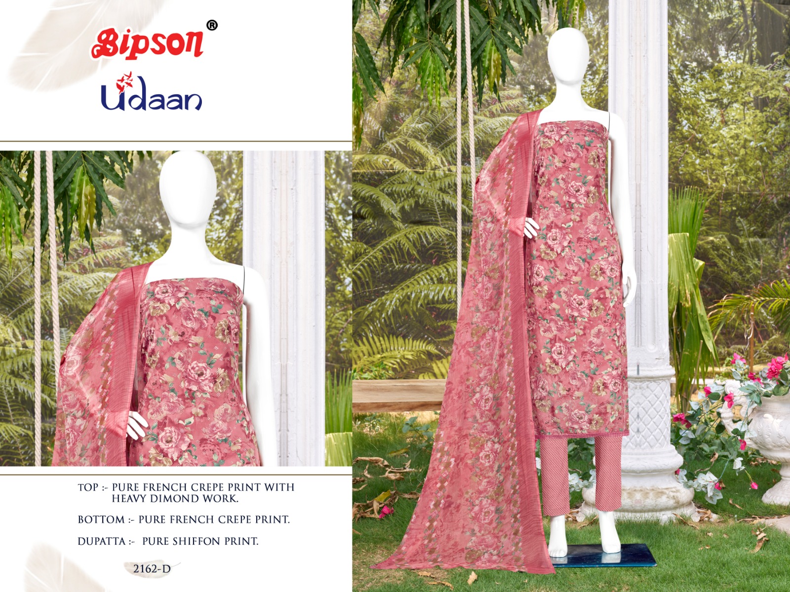 bipson udaan 2162 cotton attrective look salwar suit catalog