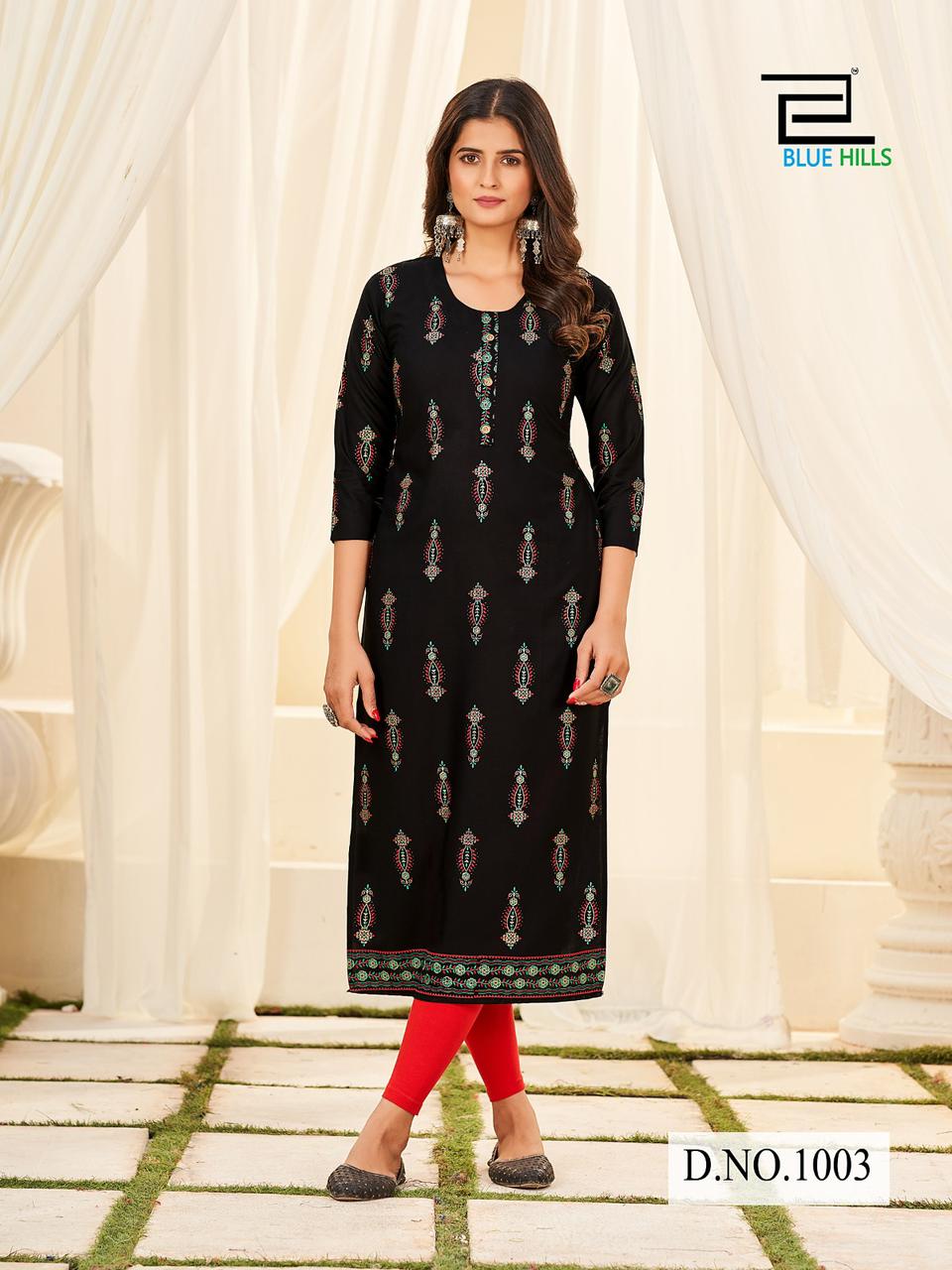 blue hills classmate vol 1 rayon decent look kurti catalog