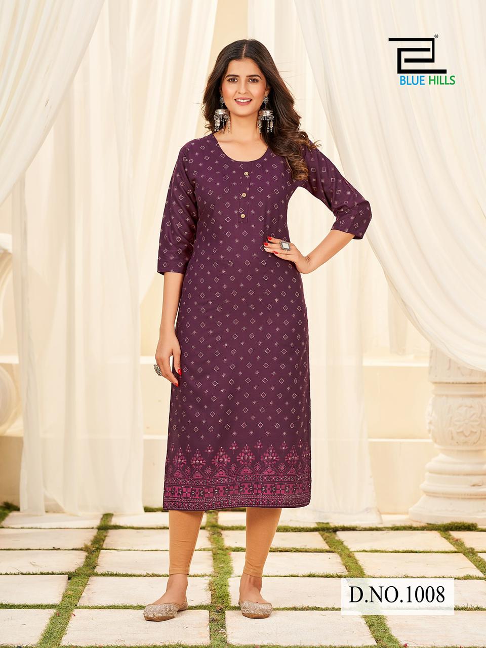 blue hills classmate vol 1 rayon decent look kurti catalog