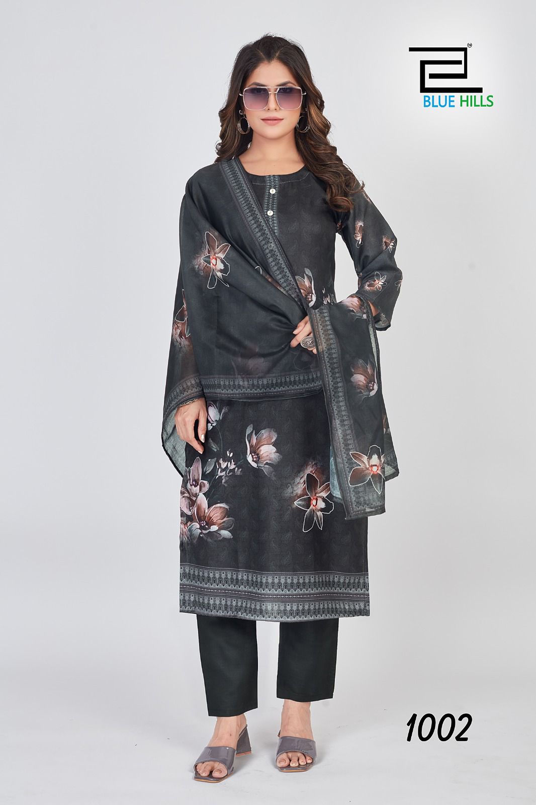 blue hills dollar cotton exclusive print top bottom with dupatta catalog