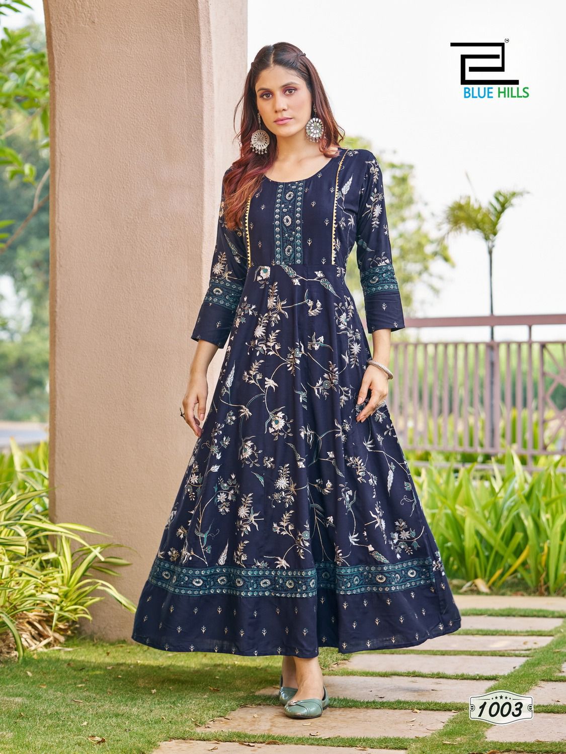 blue hills Happy Hours rayon stylish look kurti catalog