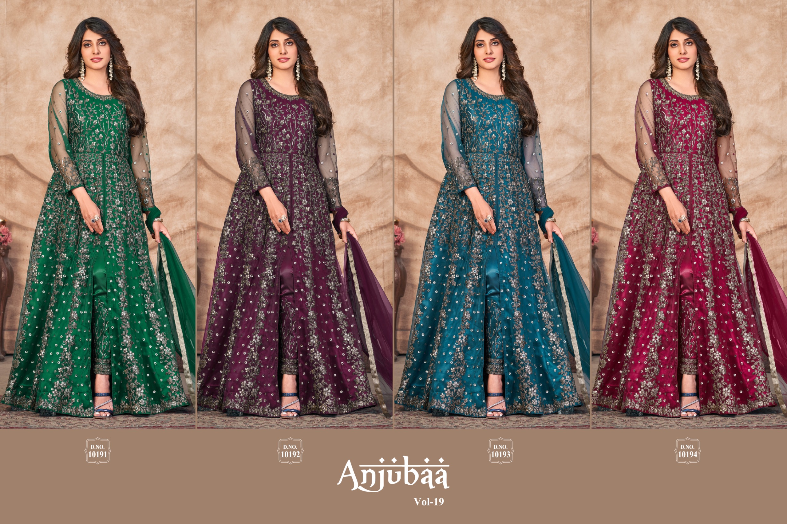 dani fashion anjubaa vol 19 net gorgeous look salwar suit catalog