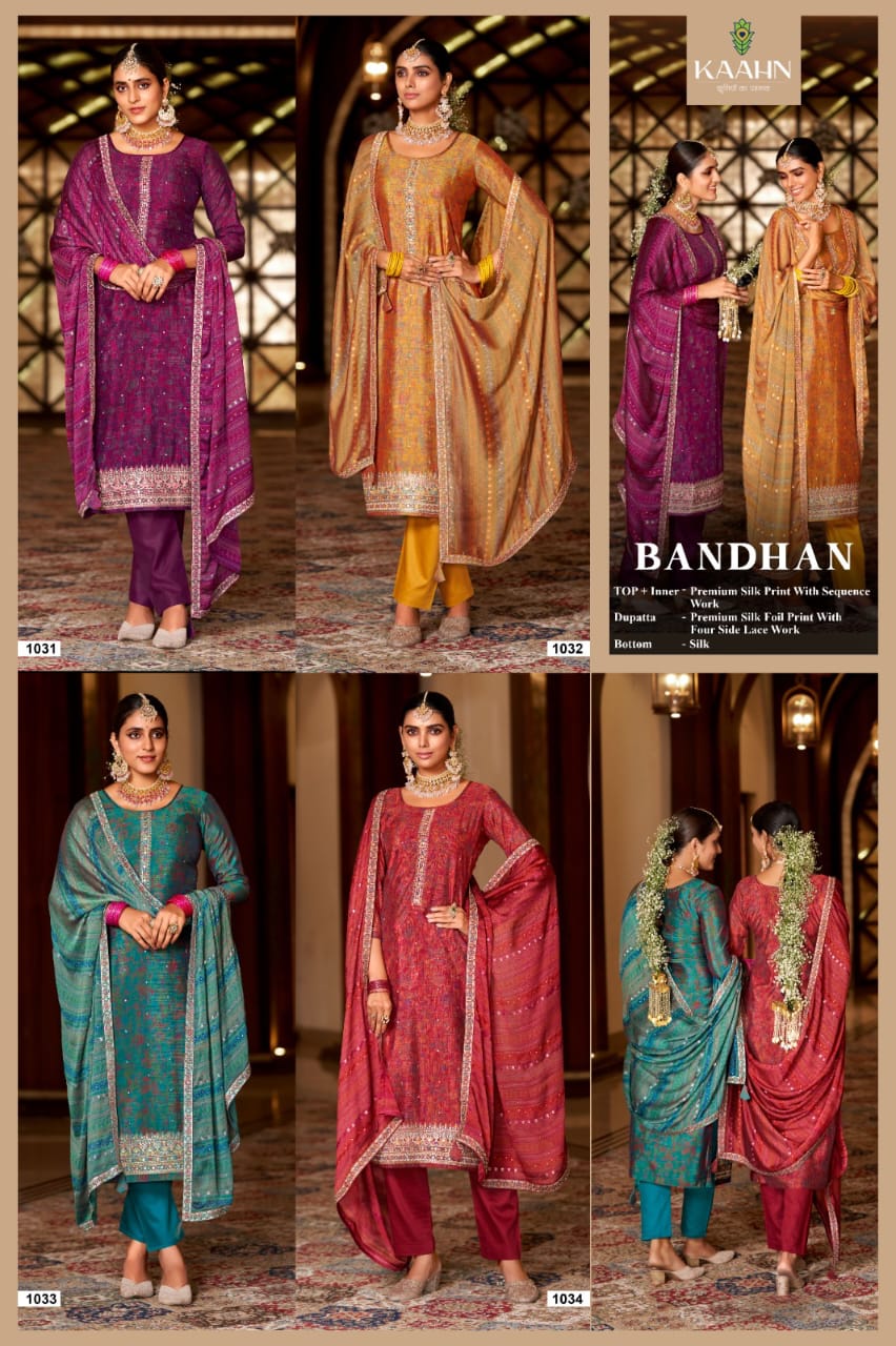 kaahn bandish primium silk innovative look salwar suit catalog