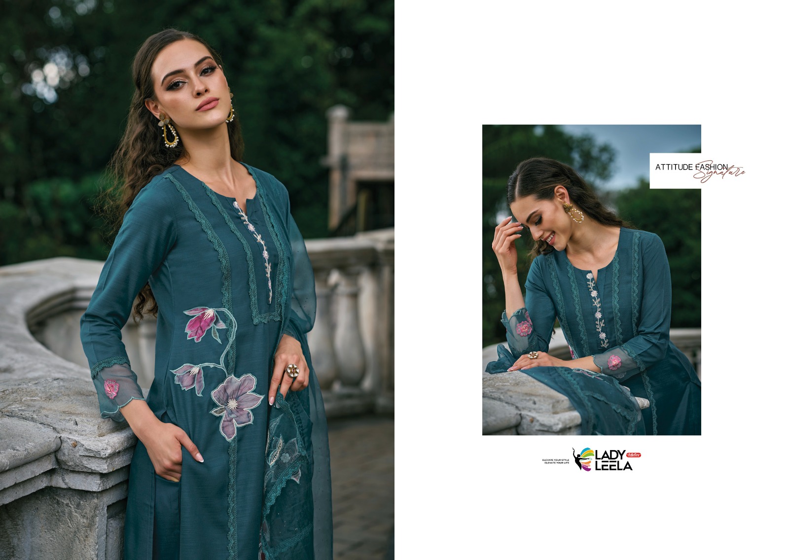 lady leela ibadat viscose innovative look kurti pant with dupatta catalog