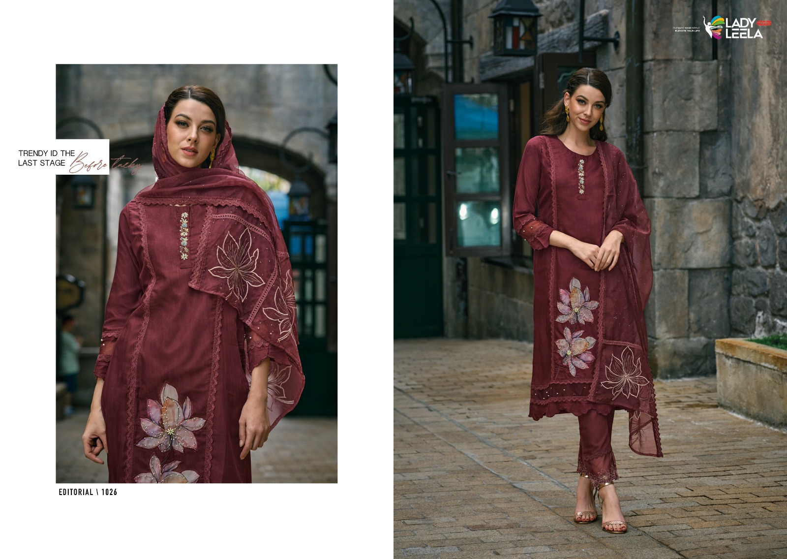 lady leela ibadat viscose innovative look kurti pant with dupatta catalog