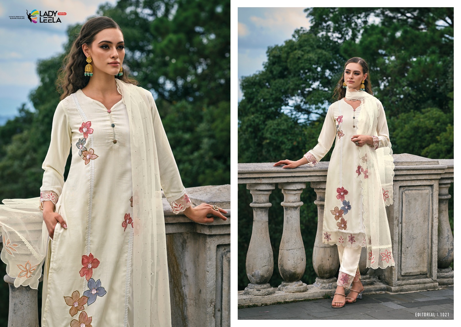 lady leela ibadat viscose innovative look kurti pant with dupatta catalog