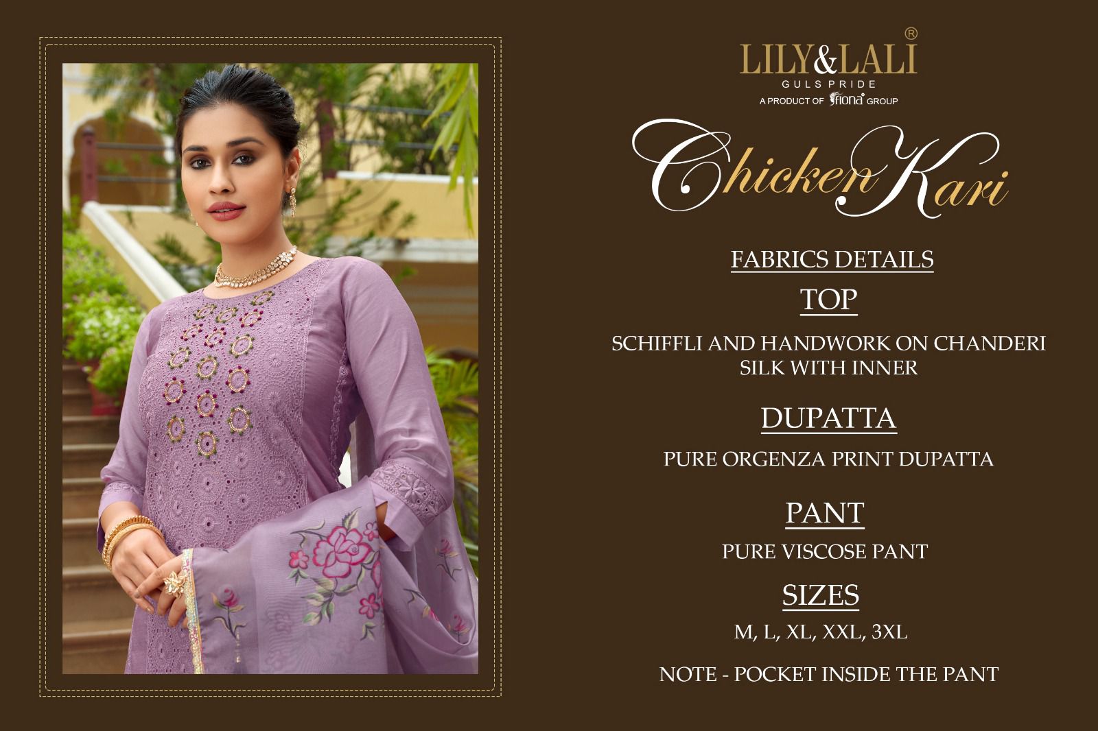 lily and lali chikankari chanderi silk festive look top bottom with dupatta catalog