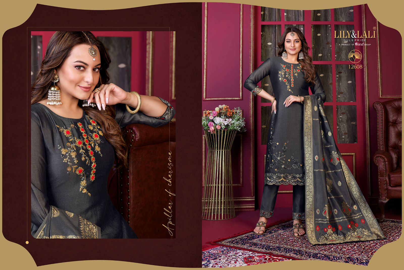 lily and lali Majestic Modish vichitra silk festive look top bottom with dupatta catalog