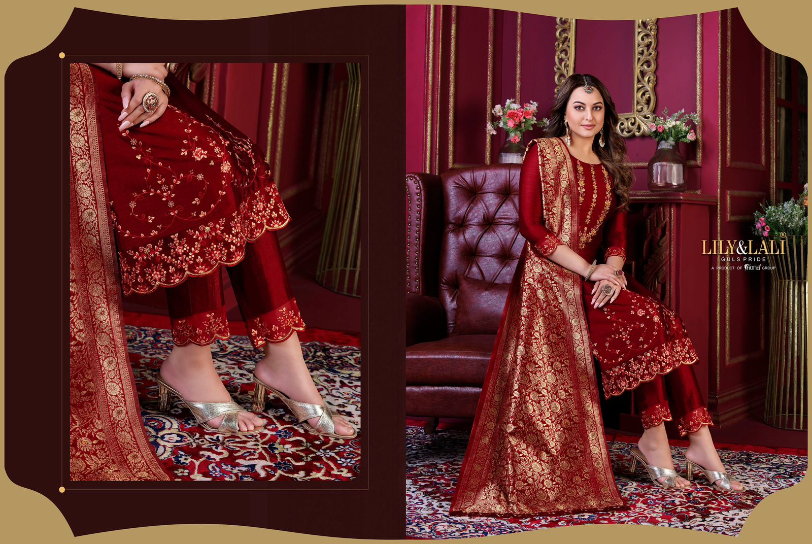 lily and lali Majestic Modish vichitra silk festive look top bottom with dupatta catalog