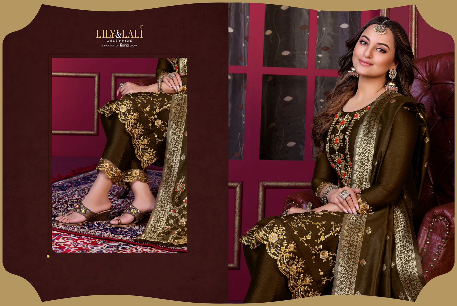 lily and lali Majestic Modish vichitra silk festive look top bottom with dupatta catalog