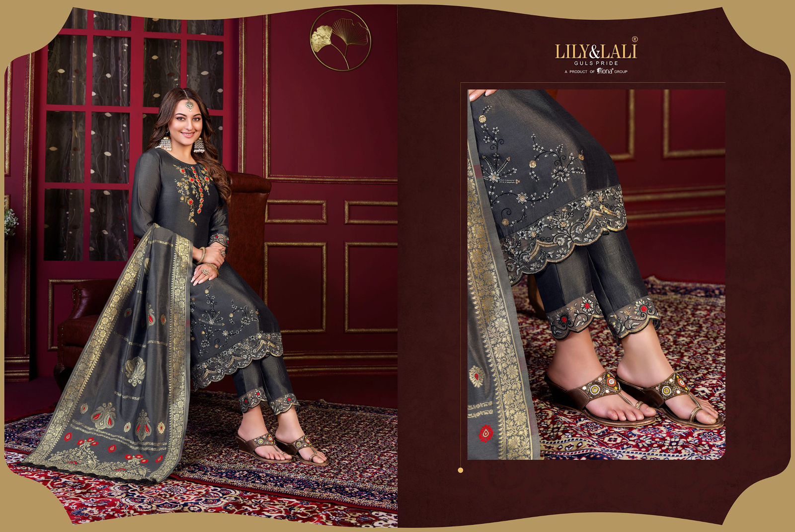 lily and lali Majestic Modish vichitra silk festive look top bottom with dupatta catalog