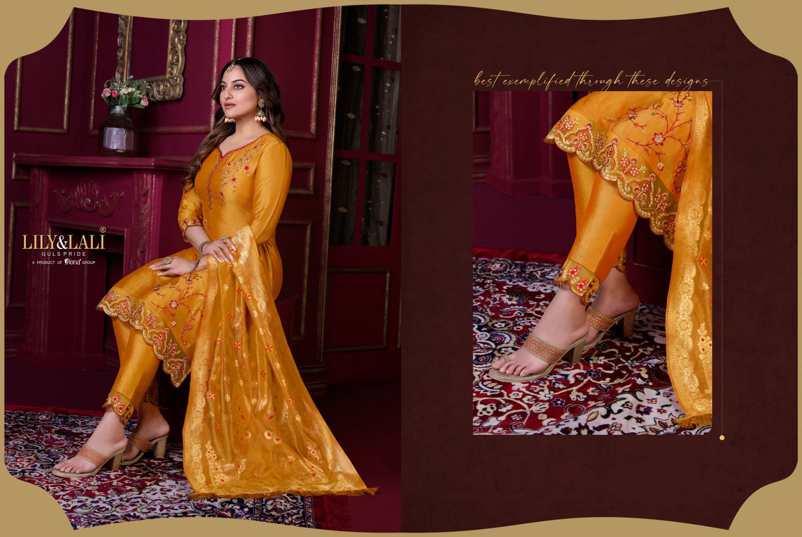 lily and lali Majestic Modish vichitra silk festive look top bottom with dupatta catalog