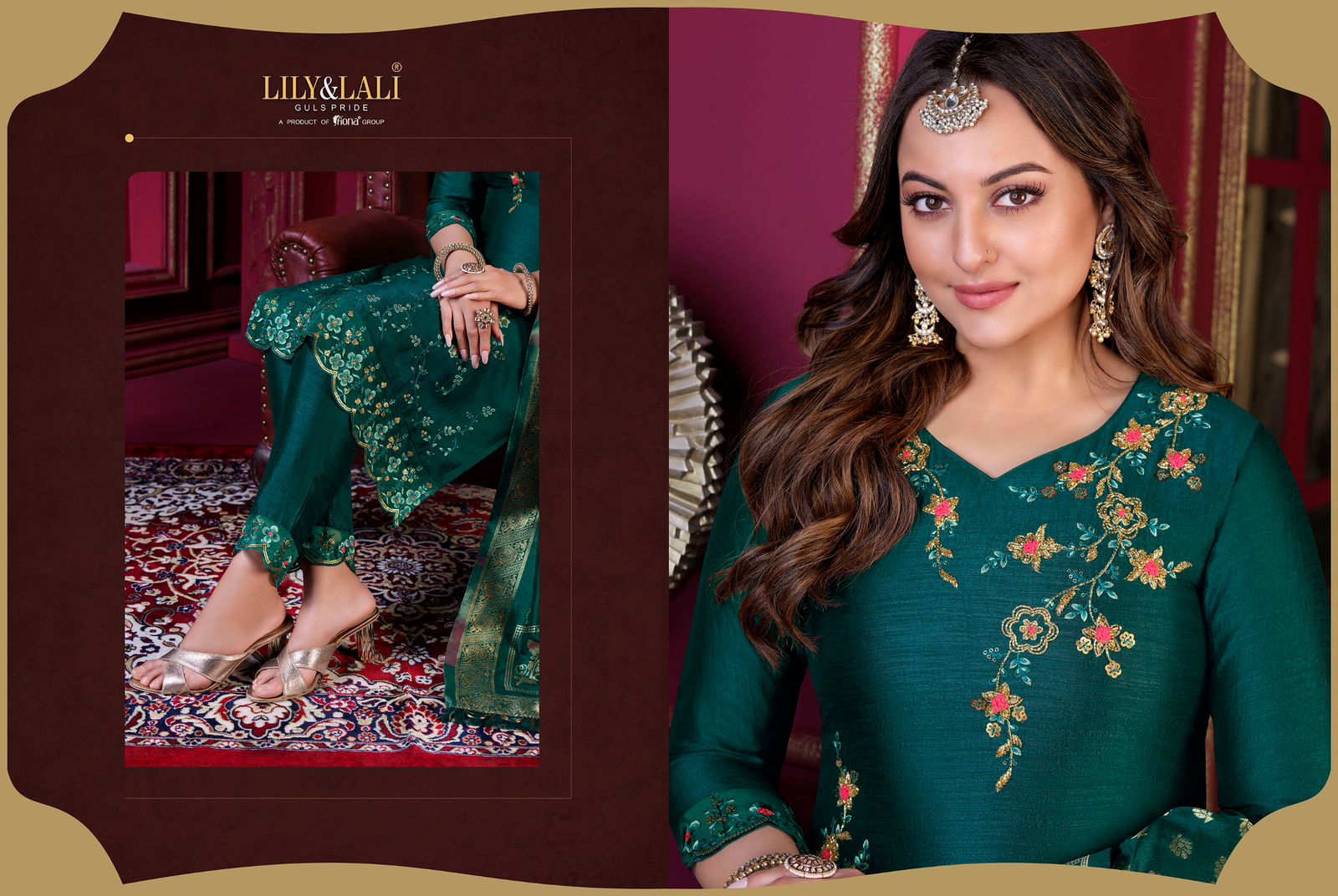 lily and lali Majestic Modish vichitra silk festive look top bottom with dupatta catalog