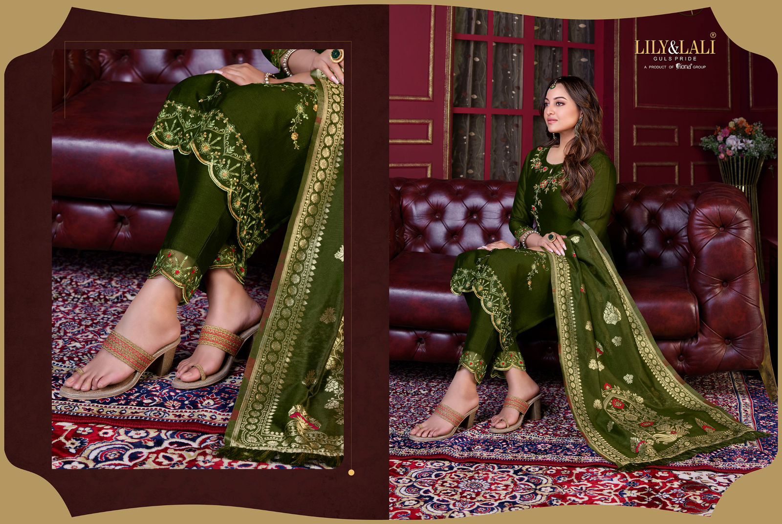 lily and lali Majestic Modish vichitra silk festive look top bottom with dupatta catalog