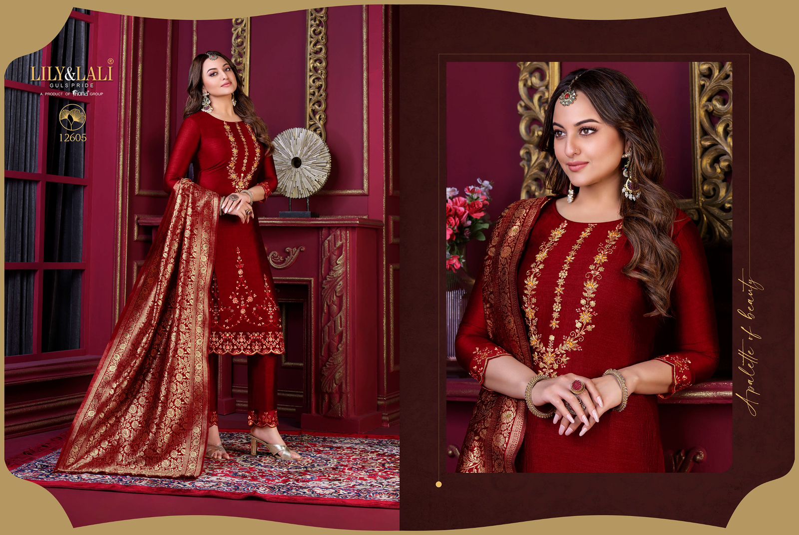 lily and lali Majestic Modish vichitra silk festive look top bottom with dupatta catalog