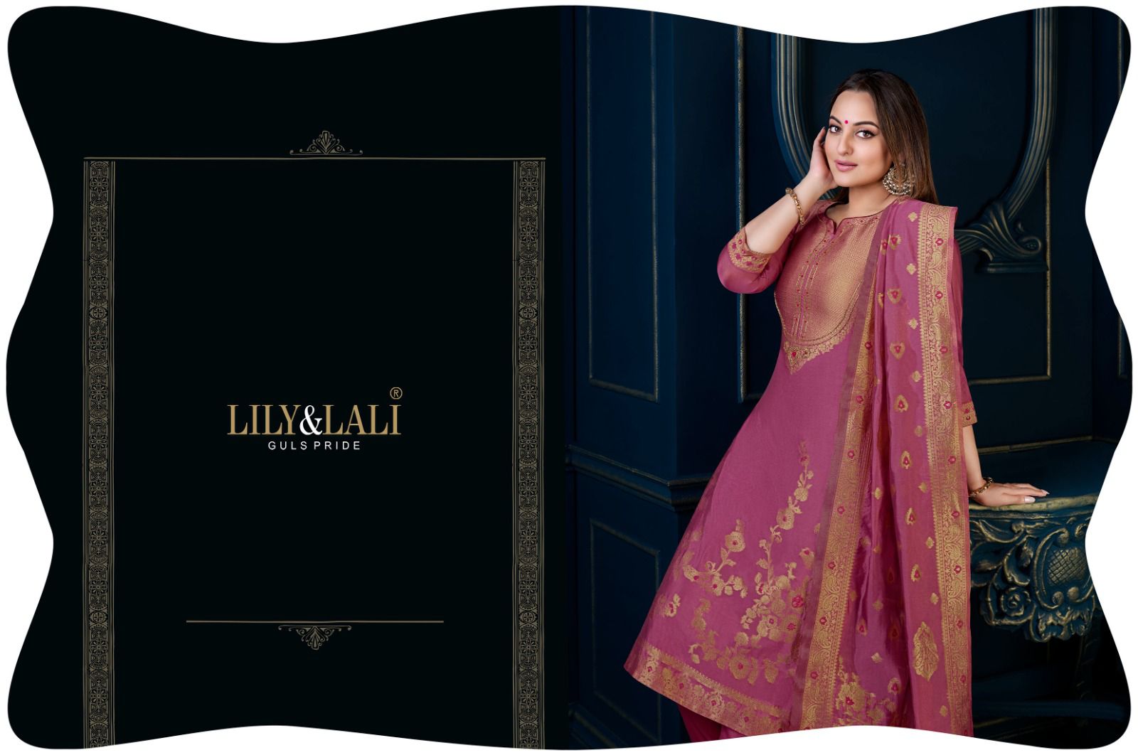 lily and lali silk kari 3 organza decent look top bottom with dupatta catalog