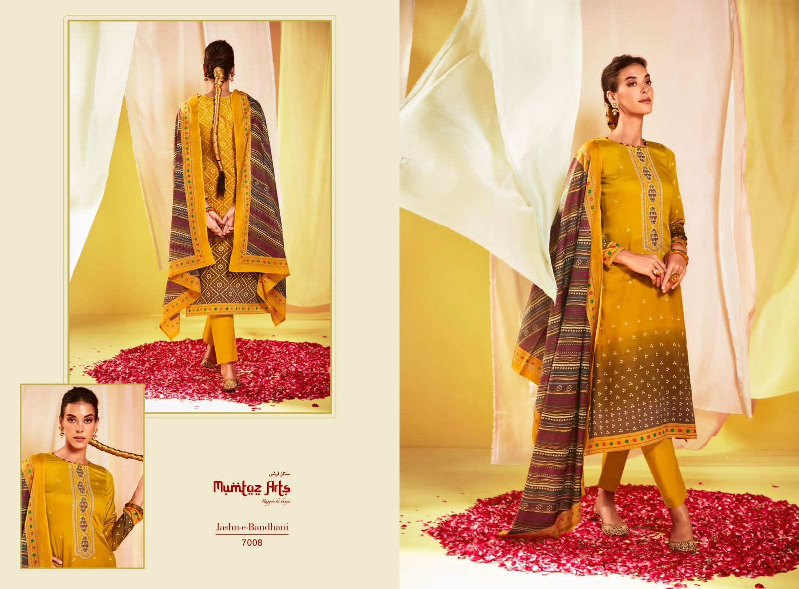 mumtaz art jash e bandhani vol 3 jam satin elegant salwar suit catalog