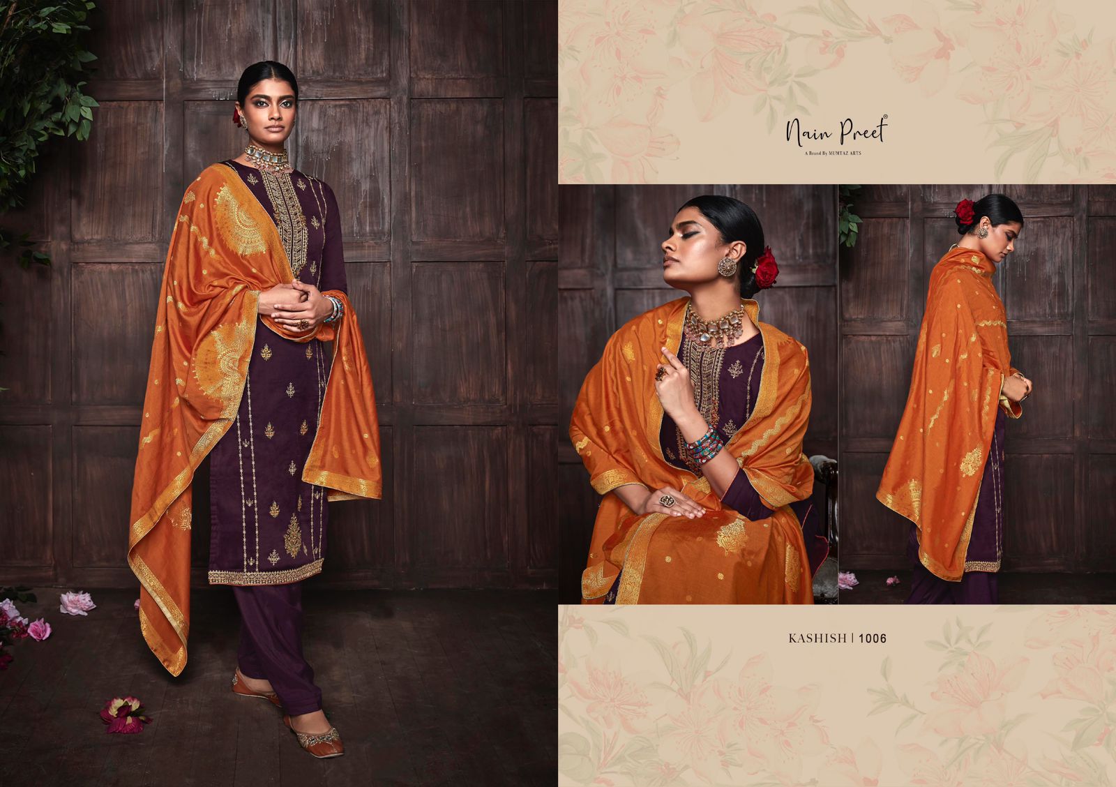 mumtaz art nainpreet silk new and modern style salwar suit catalog