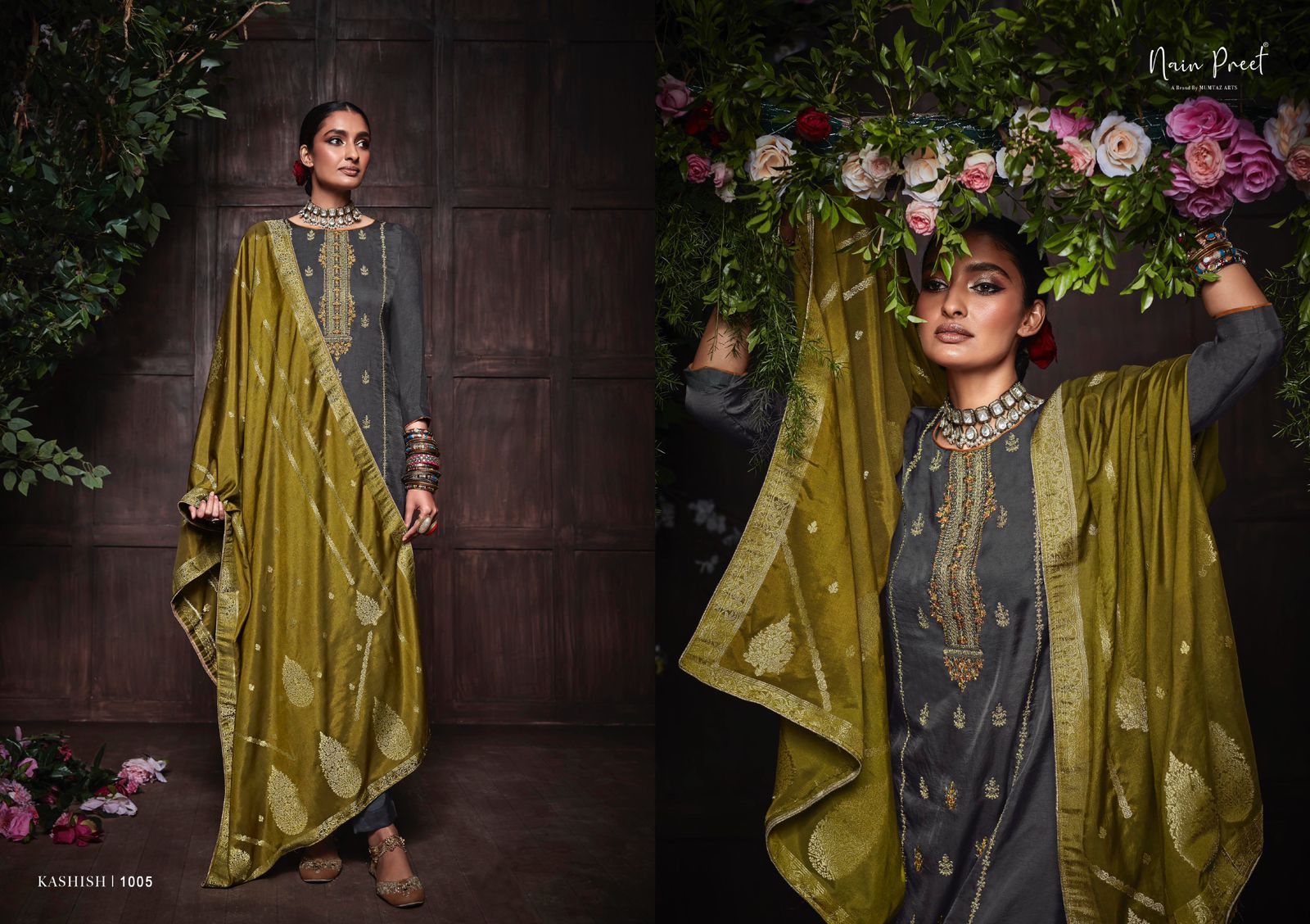 mumtaz art nainpreet silk new and modern style salwar suit catalog