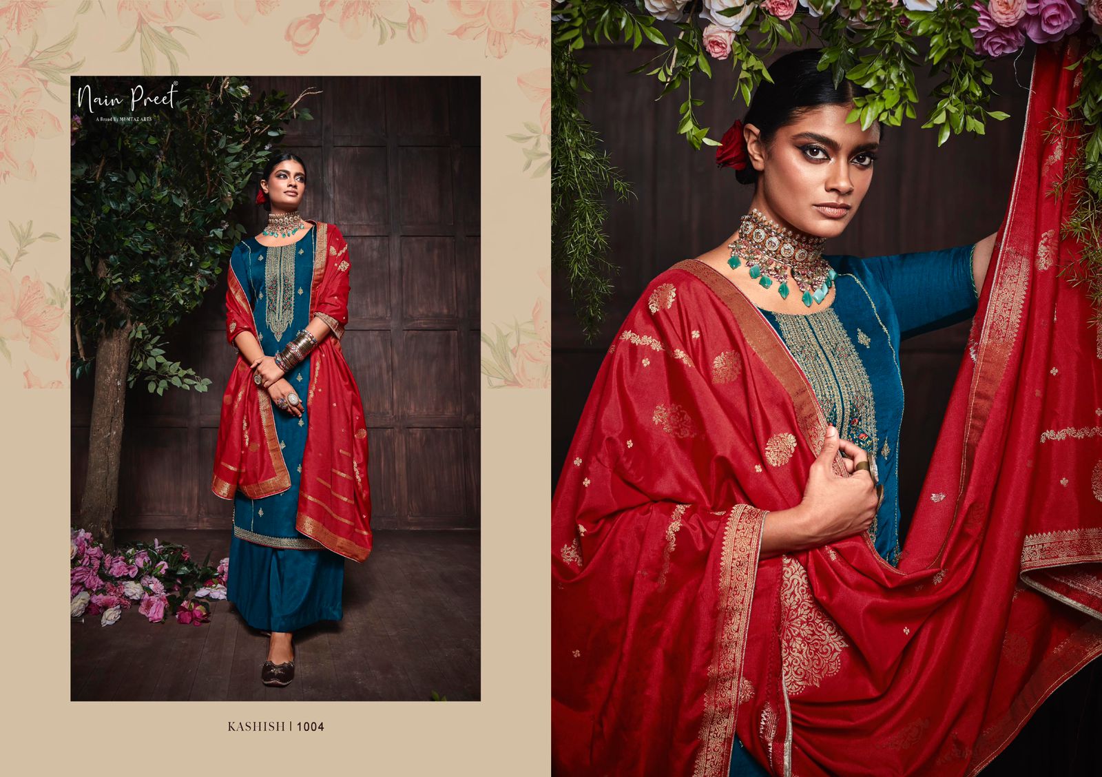 mumtaz art nainpreet silk new and modern style salwar suit catalog