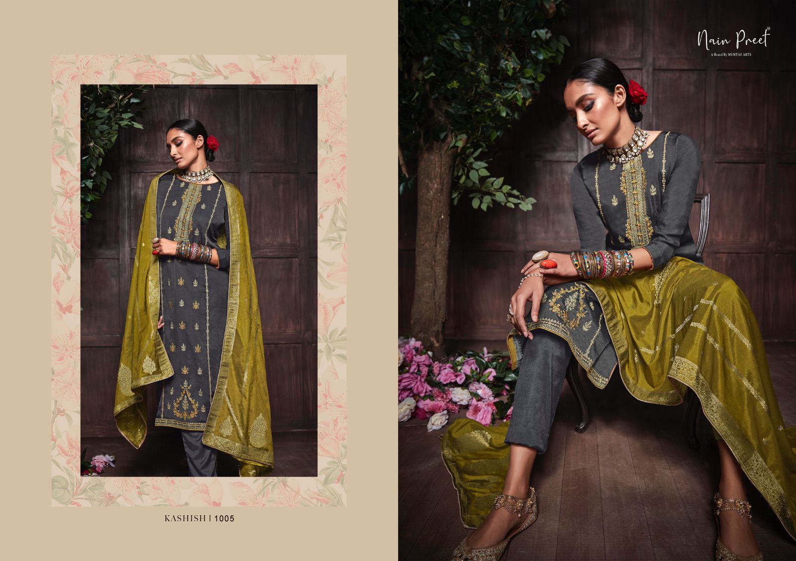 mumtaz art nainpreet silk new and modern style salwar suit catalog