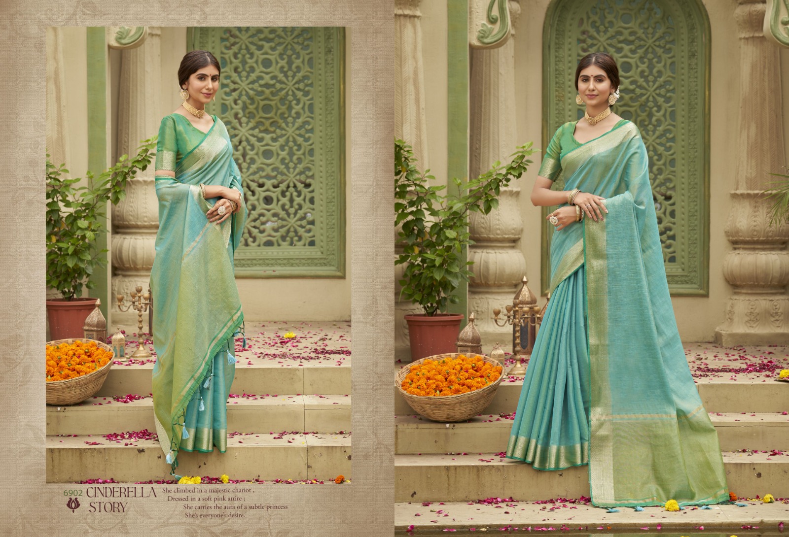 pink lotus pankh anushka vol 3 tussur silk innovative look saree catalog