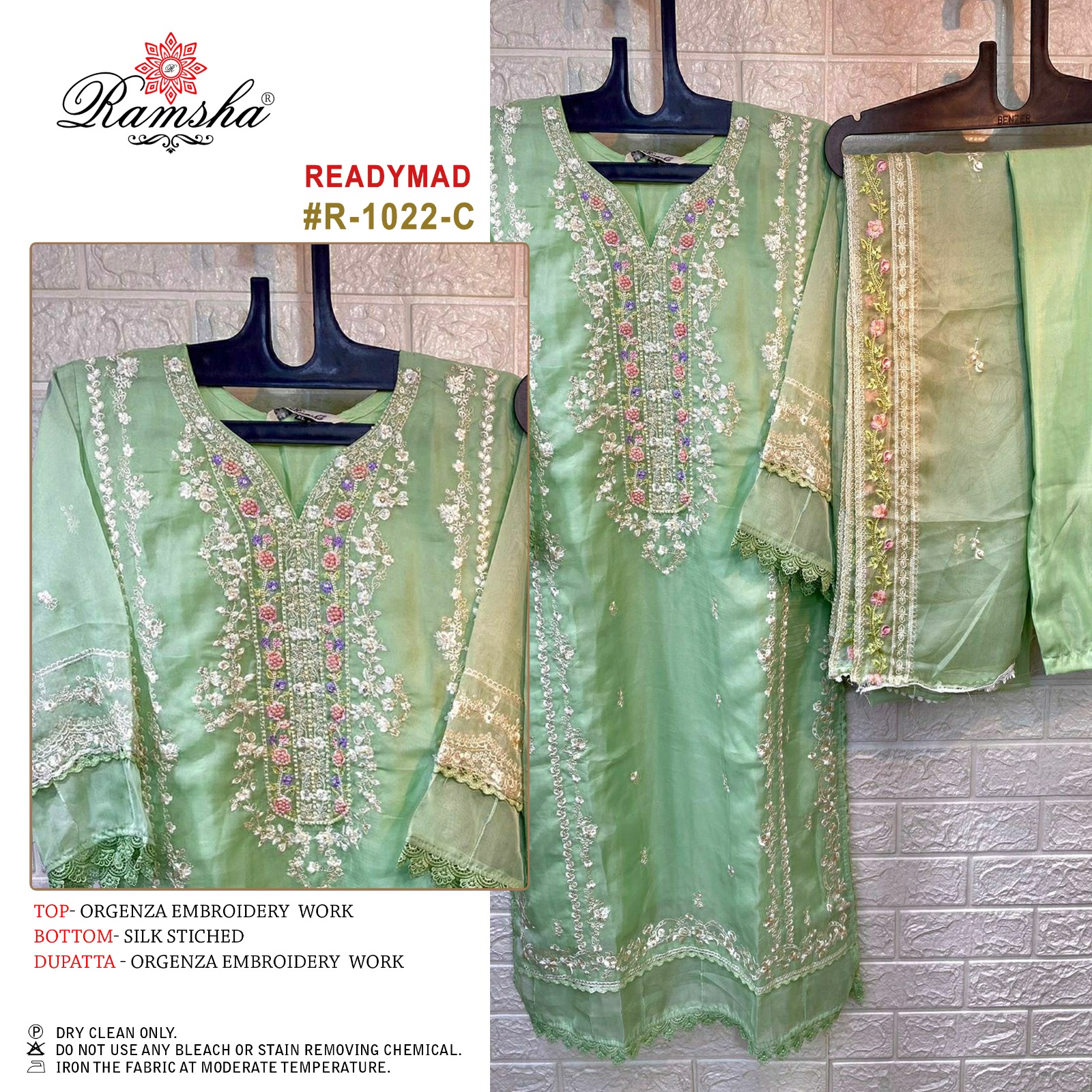 ramsha r 1022 organza decent embroidery look top bottom with dupatta catalog