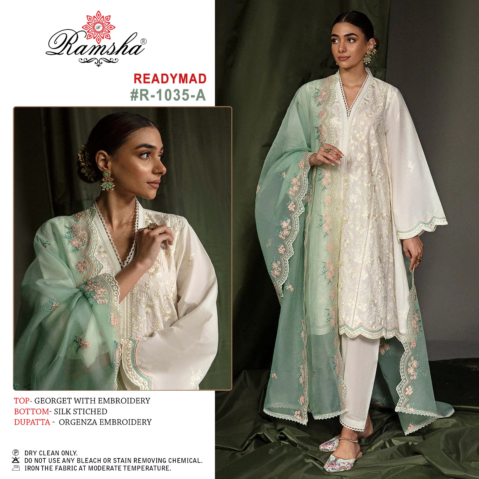 ramsha ramsha r 1035 Georgette elegant look salwar suit size set