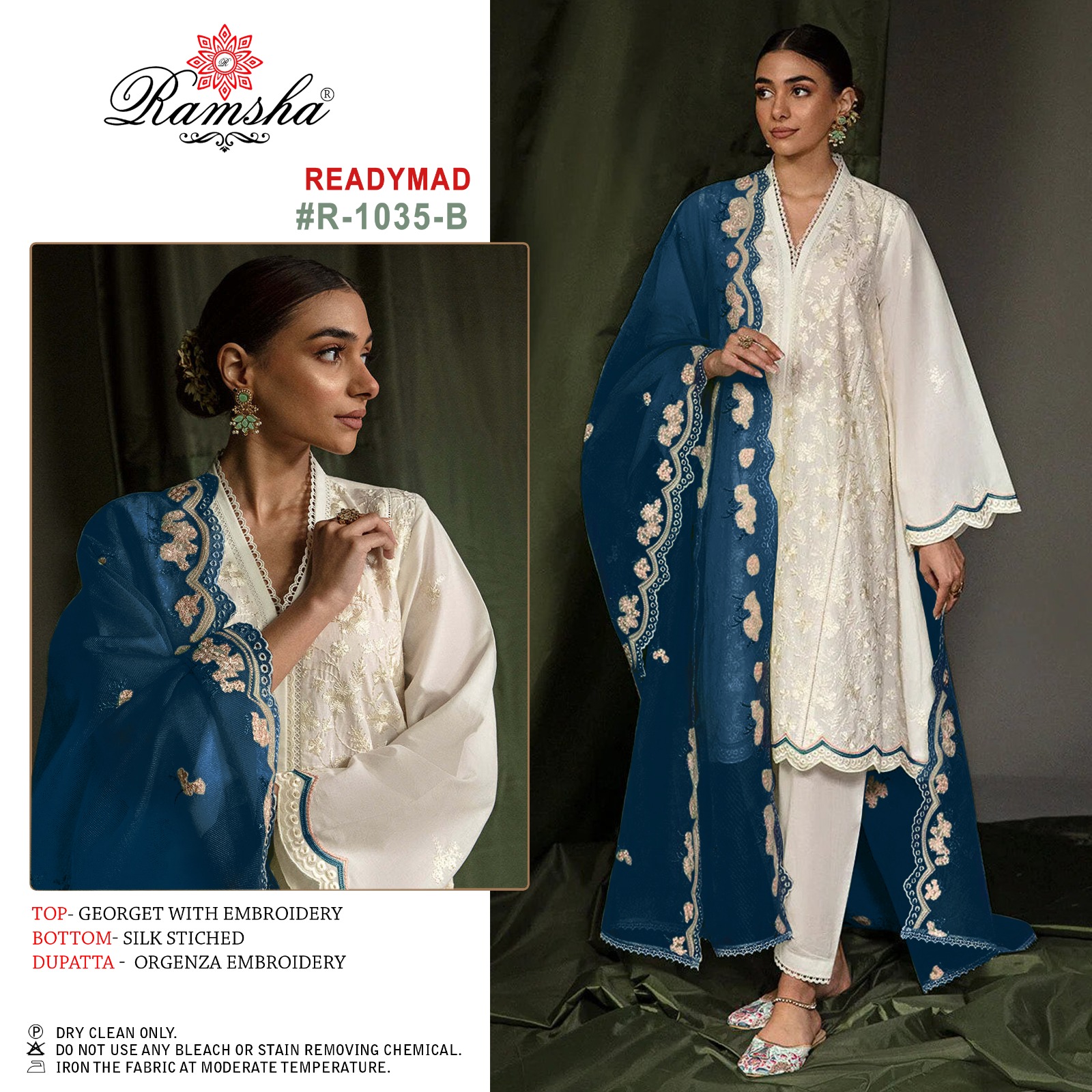 ramsha ramsha r 1035 Georgette elegant look salwar suit size set