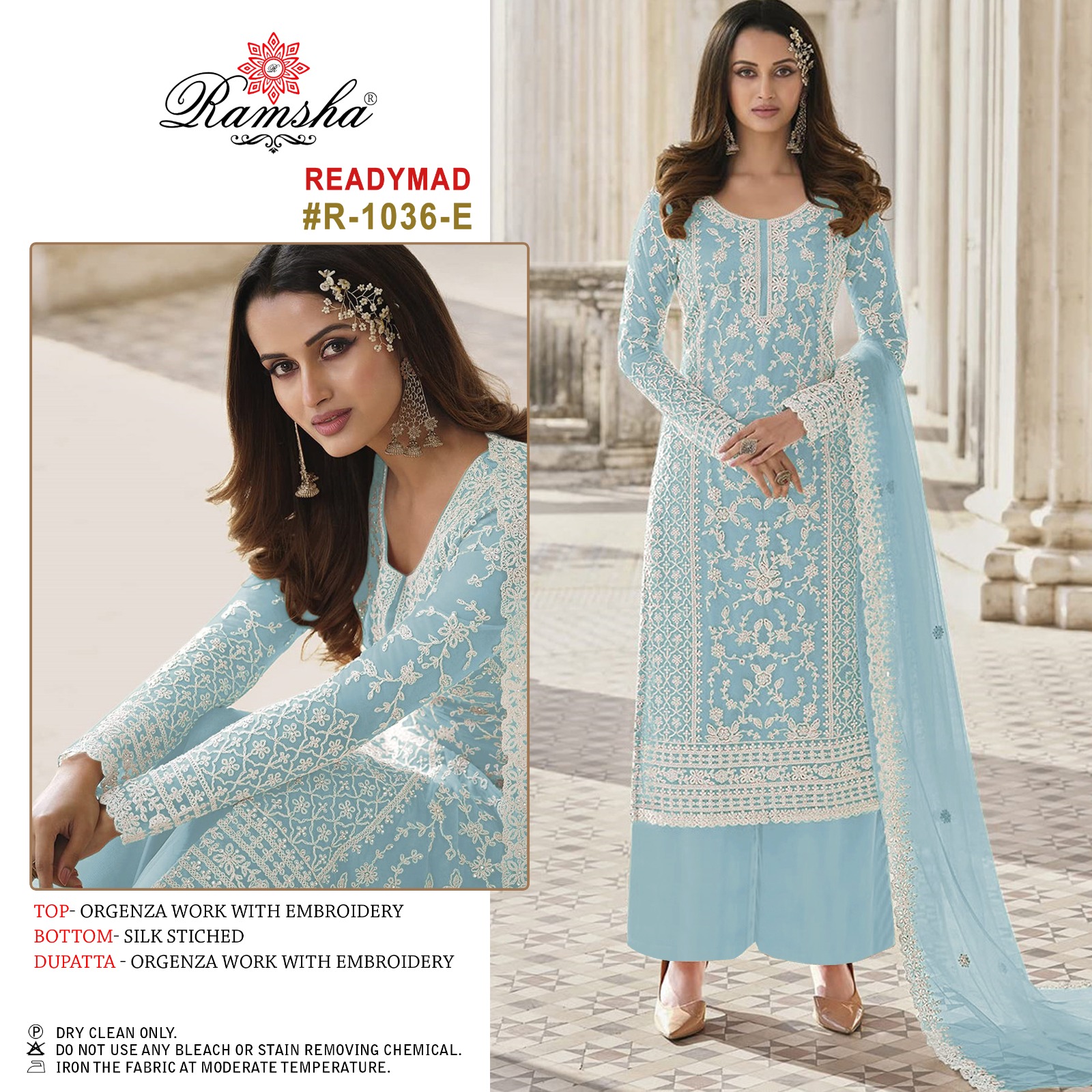 ramsha ramsha r 1036 nx orgenza attrective embroidery look top bottom with dupatta catalog