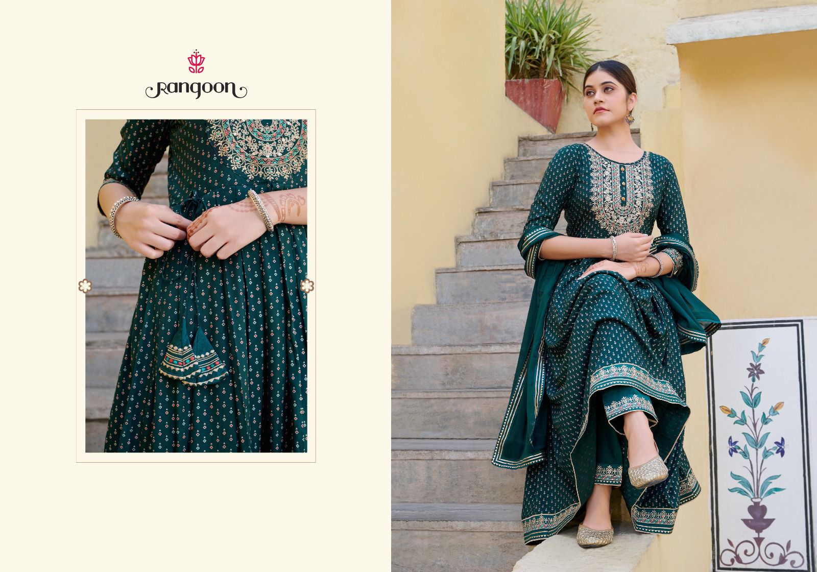 rangoon jilmil rayon exclusive print top bottom with dupatta catalog