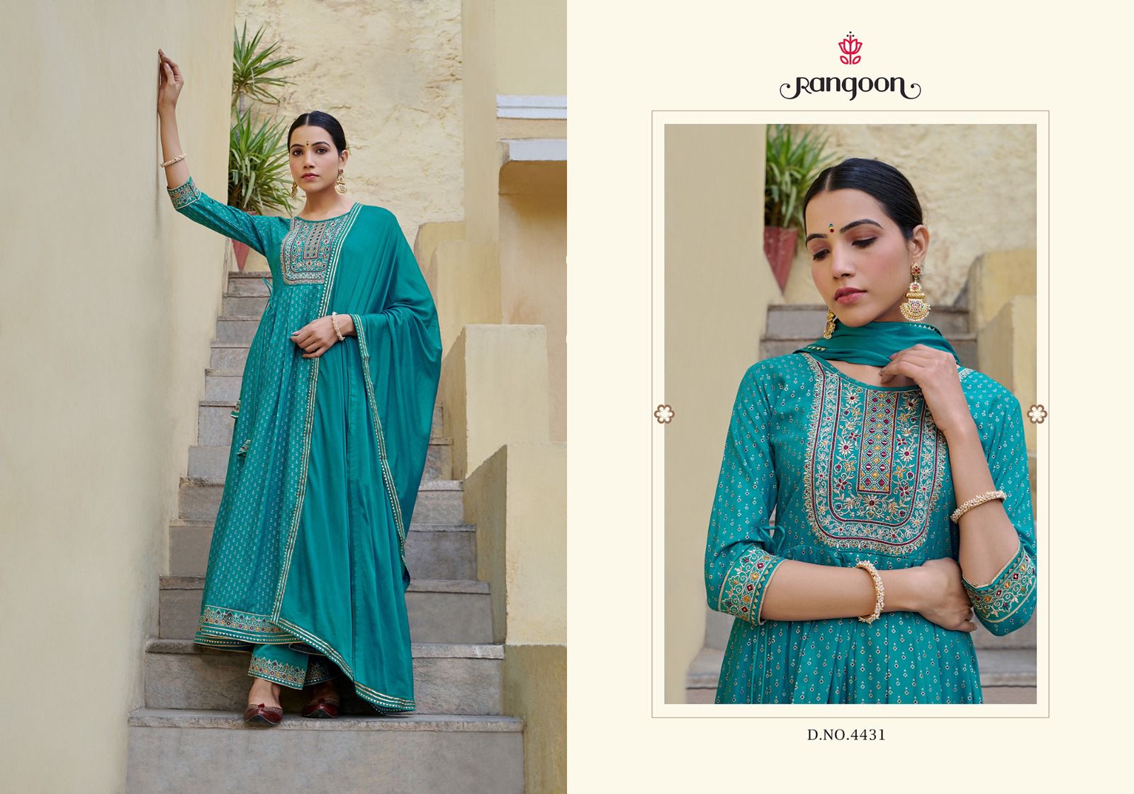 rangoon jilmil rayon exclusive print top bottom with dupatta catalog