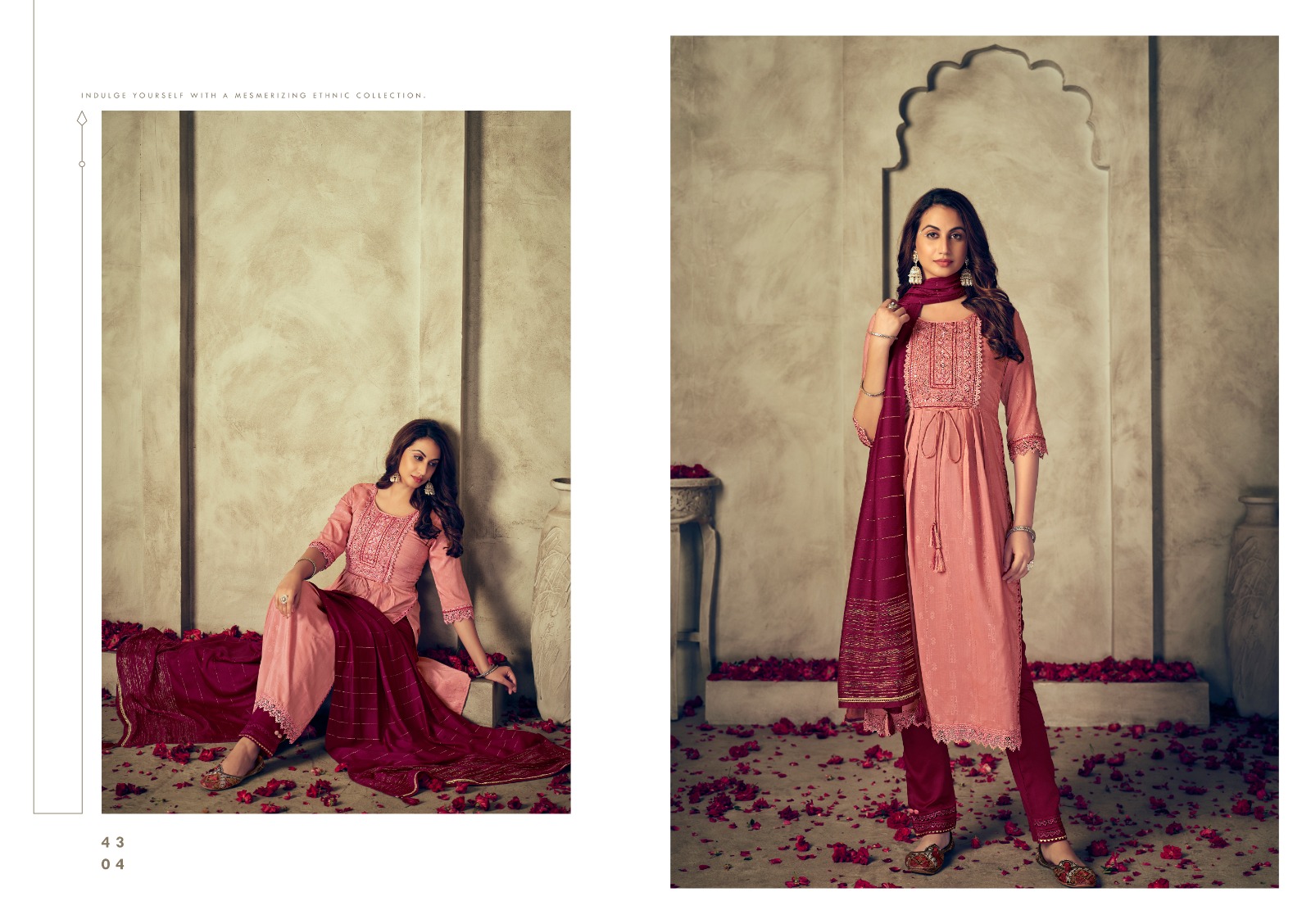 rangoon tara viscose attrective look kurti pant with dupatta catalog