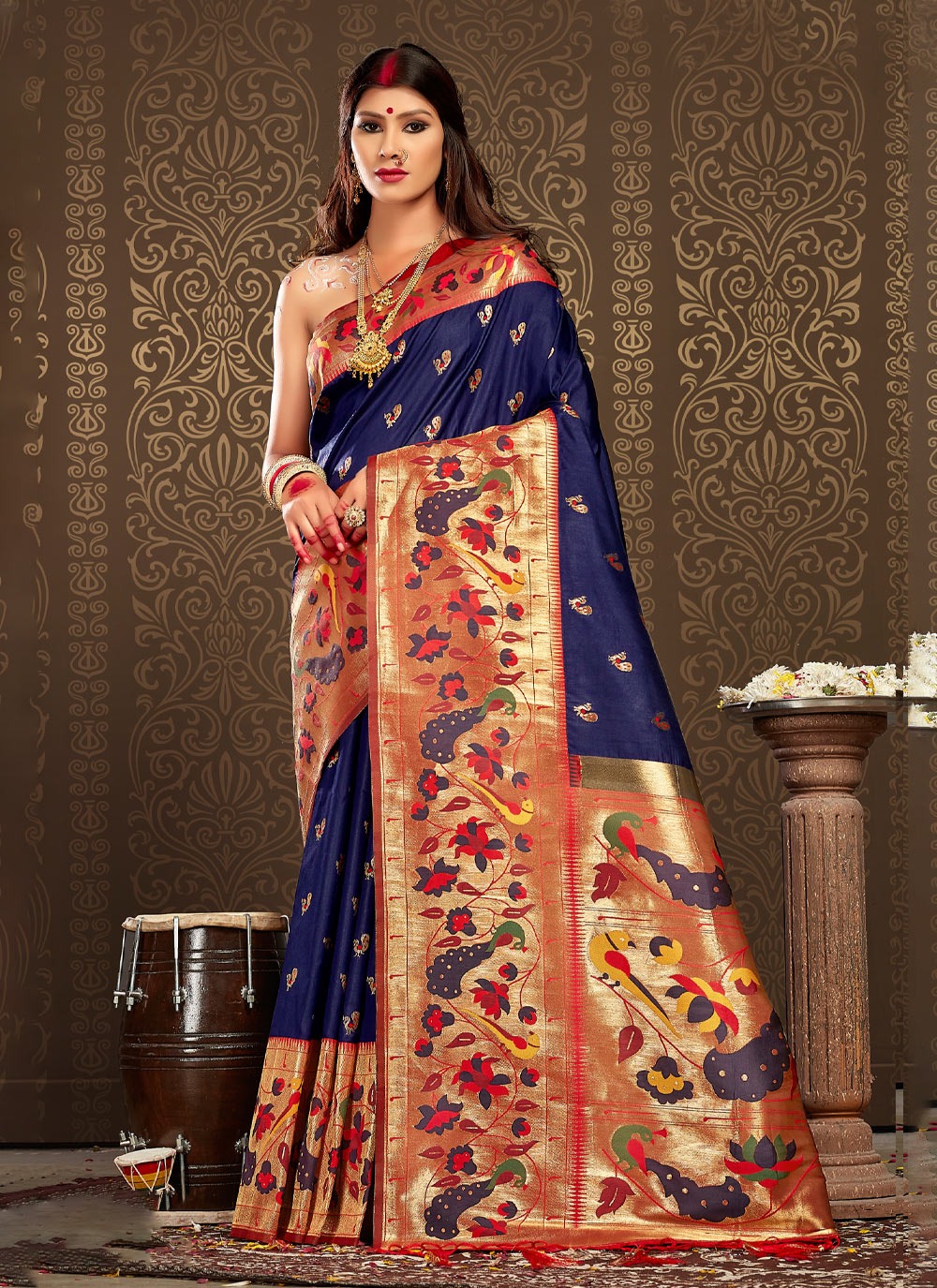 sangam print aaradhna paitahni silk attrctive look saree catalog