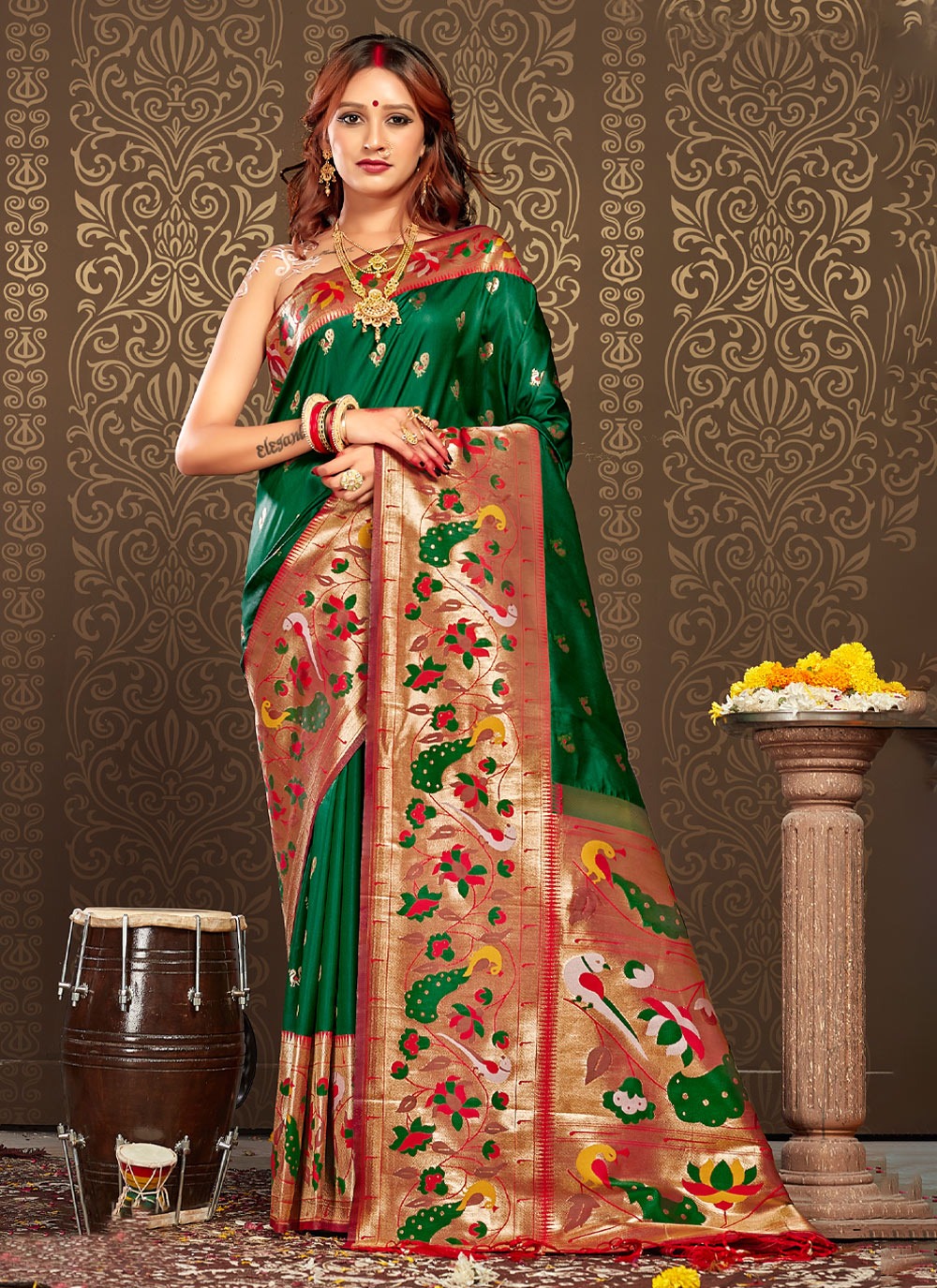 sangam print aaradhna paitahni silk attrctive look saree catalog