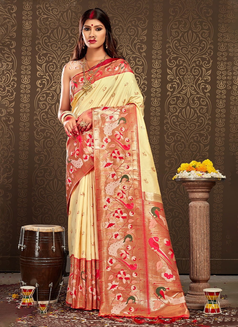 sangam print aaradhna paitahni silk attrctive look saree catalog