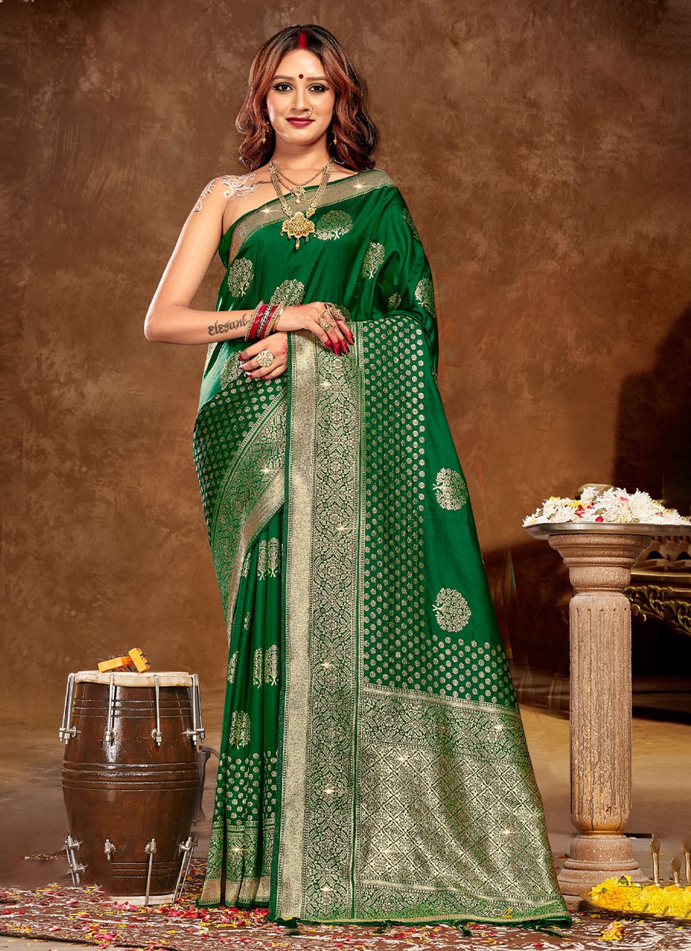 sangam print janvi silk banarasi silk festive look saree catalog