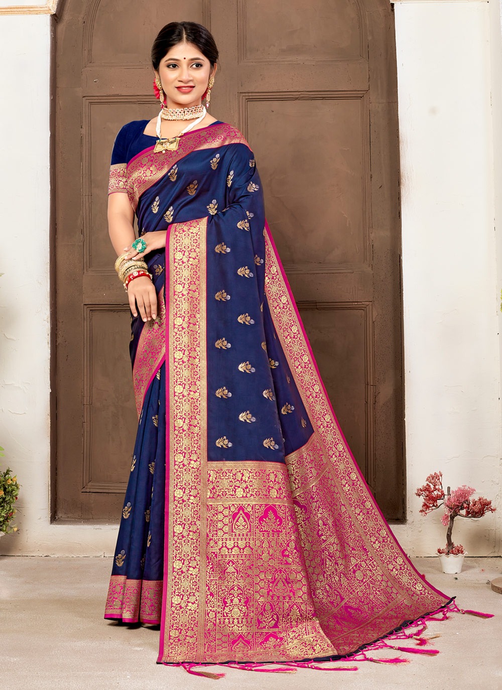 sangam print parampara banarsi silk elegant saree catalog