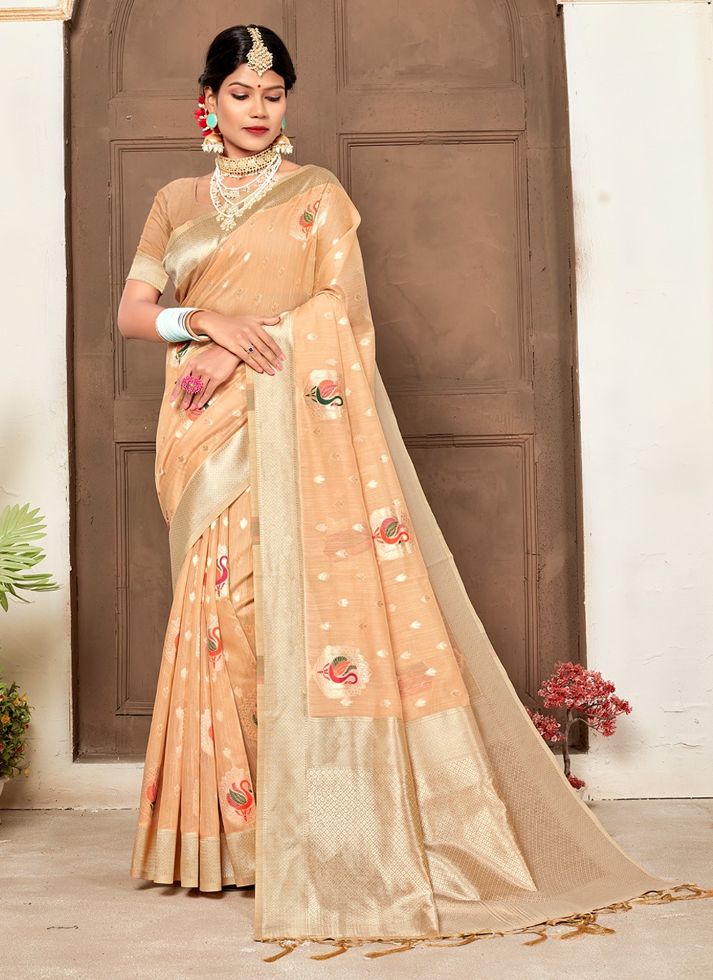 sangam print rajgharana cotton elegant look saree catalog