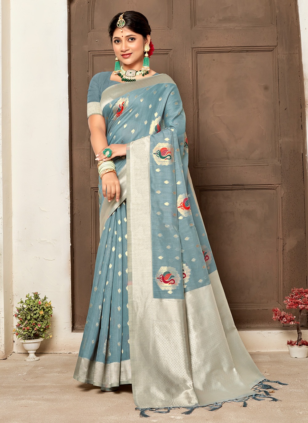 sangam print rajgharana cotton elegant look saree catalog