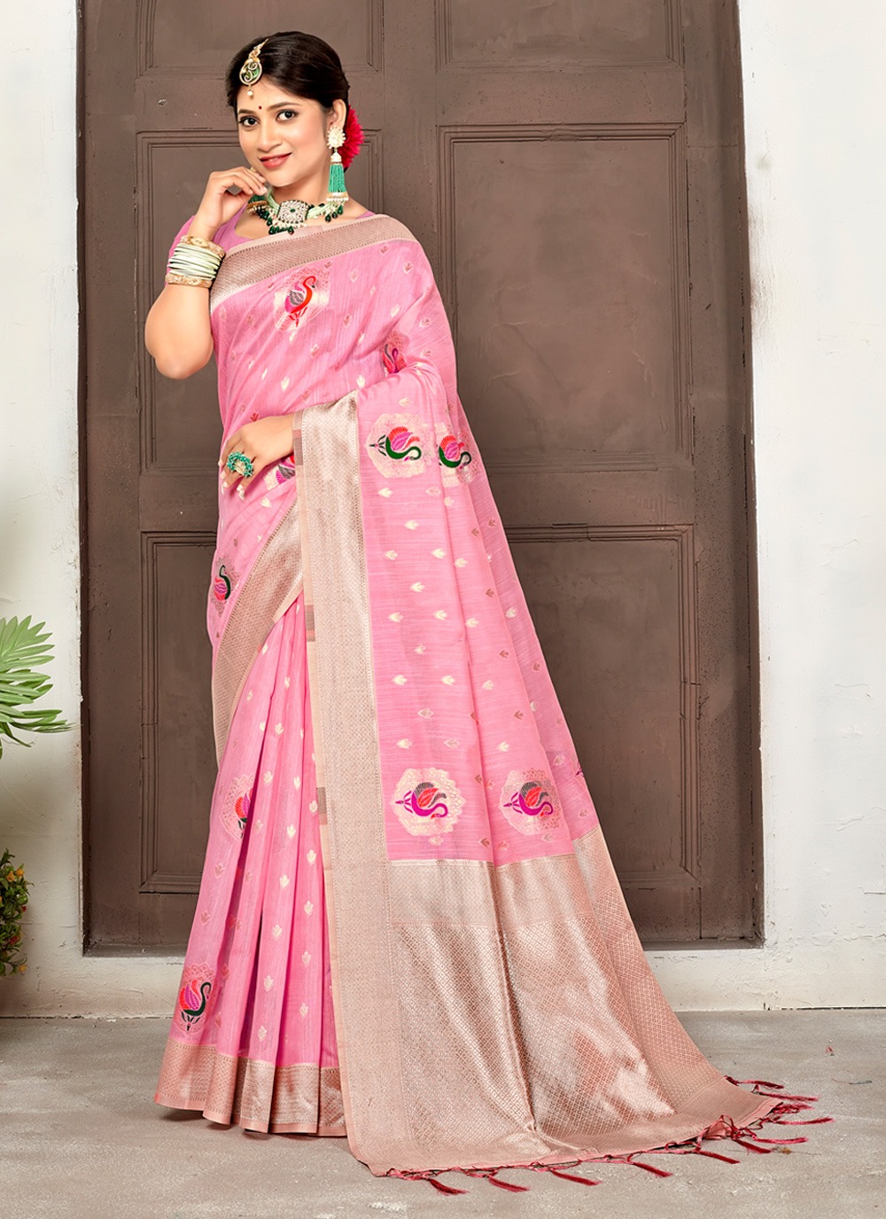 sangam print rajgharana cotton elegant look saree catalog