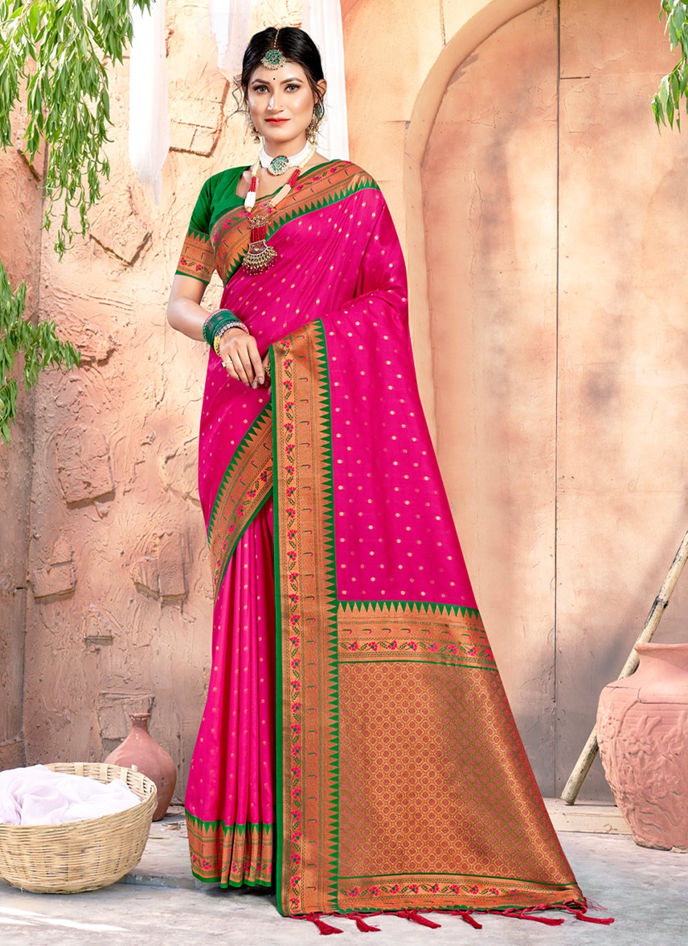 sangam print sruti banarasi silkdecent look saree catalog