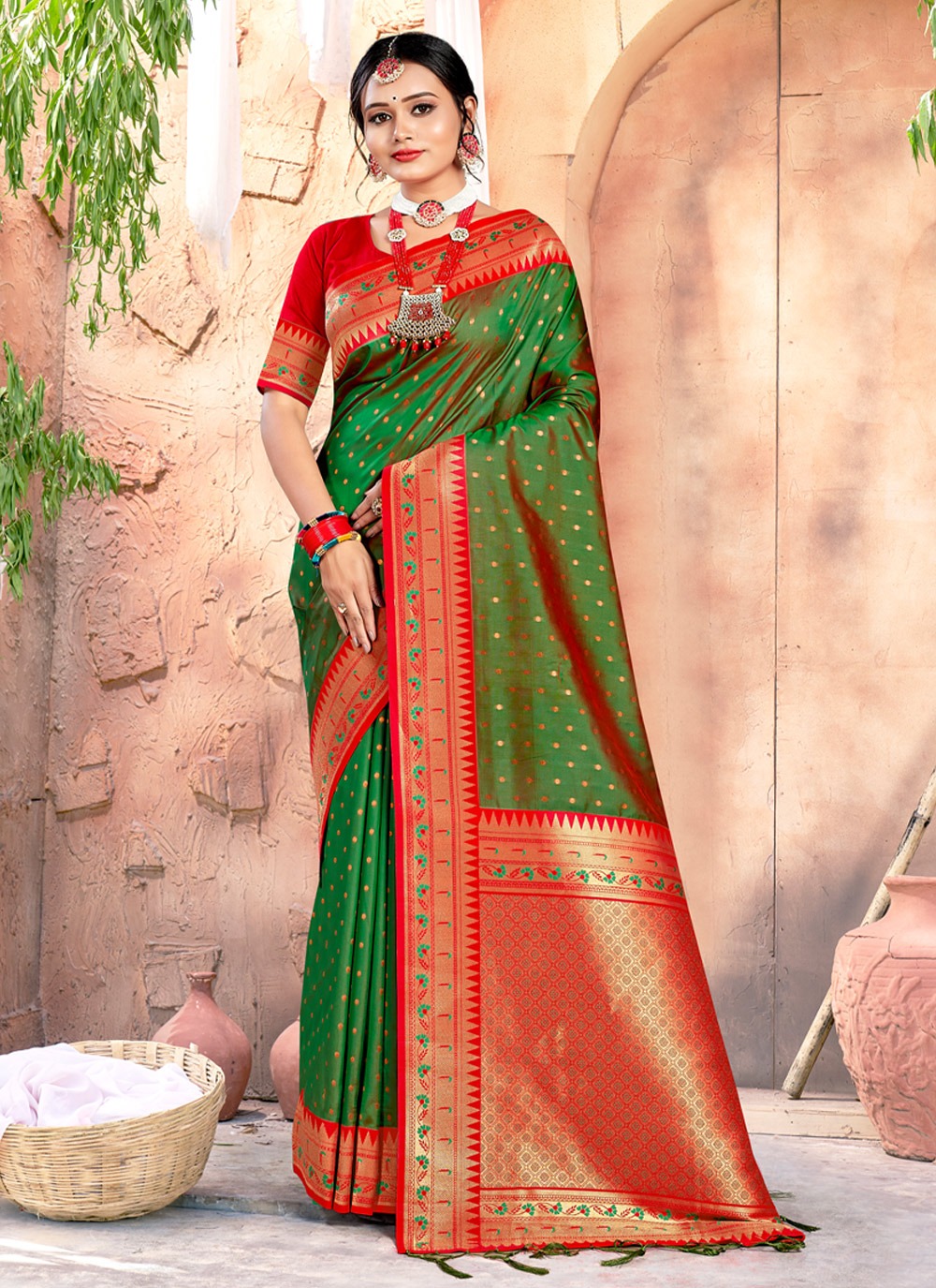 sangam print sruti banarasi silkdecent look saree catalog