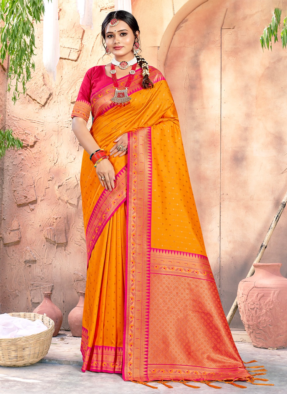 sangam print sruti banarasi silkdecent look saree catalog