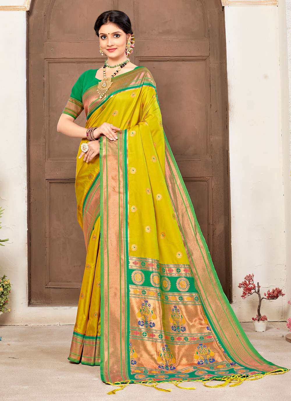 sangam print vatsyala silk paithani silk regal look saree catalog