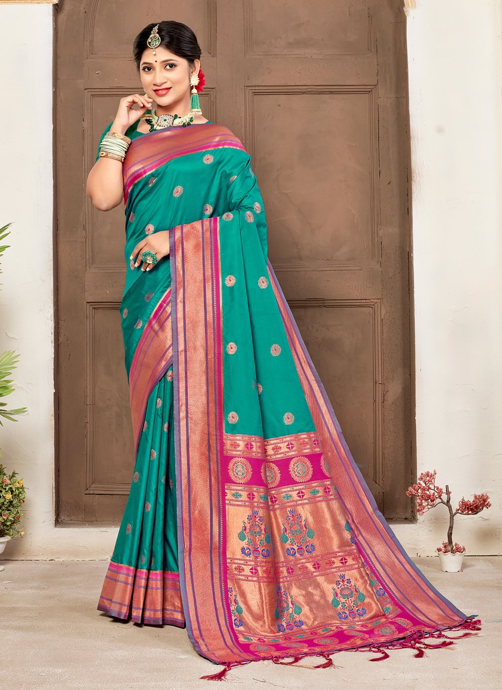 sangam print vatsyala silk paithani silk regal look saree catalog