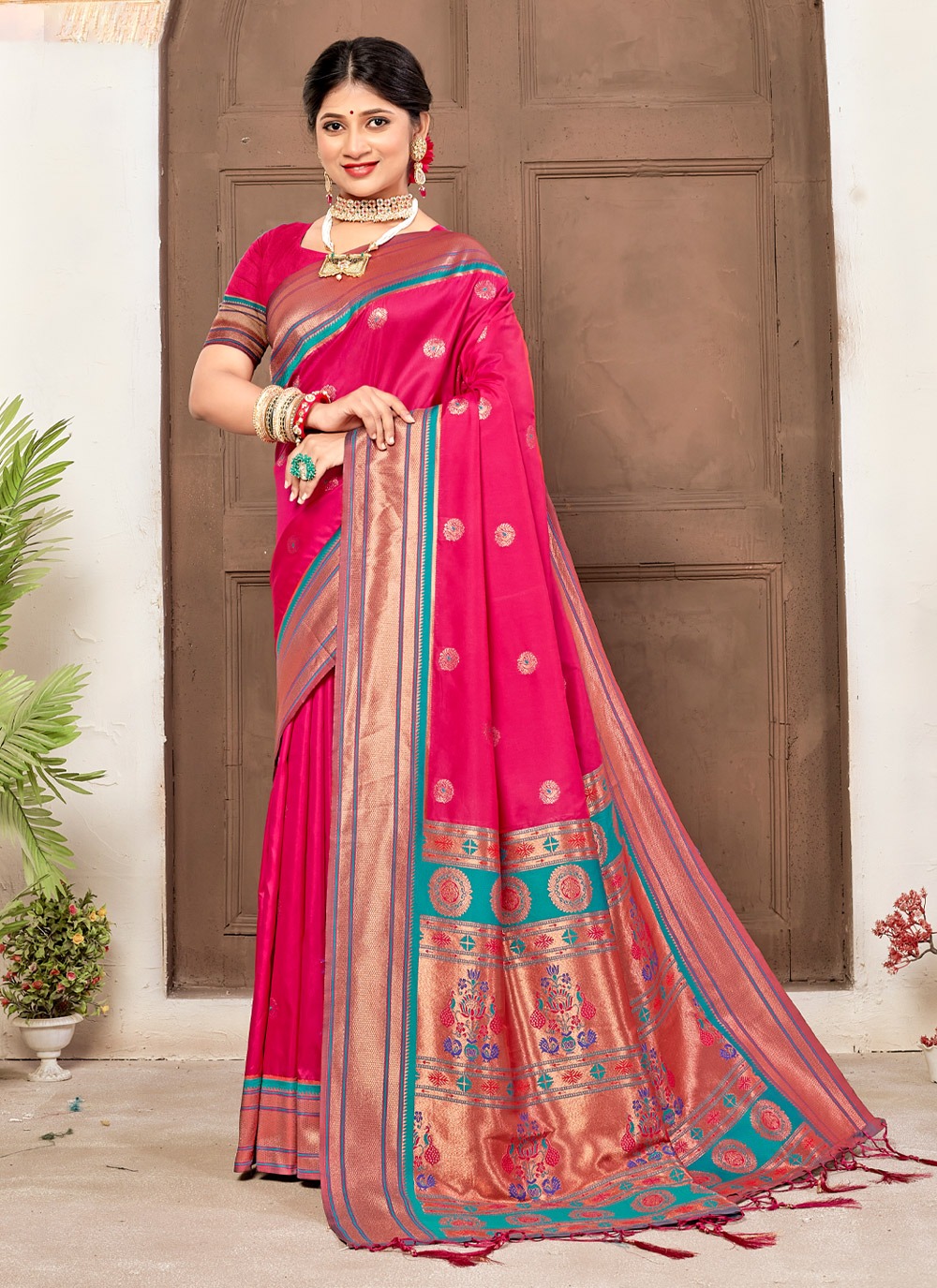 sangam print vatsyala silk paithani silk regal look saree catalog