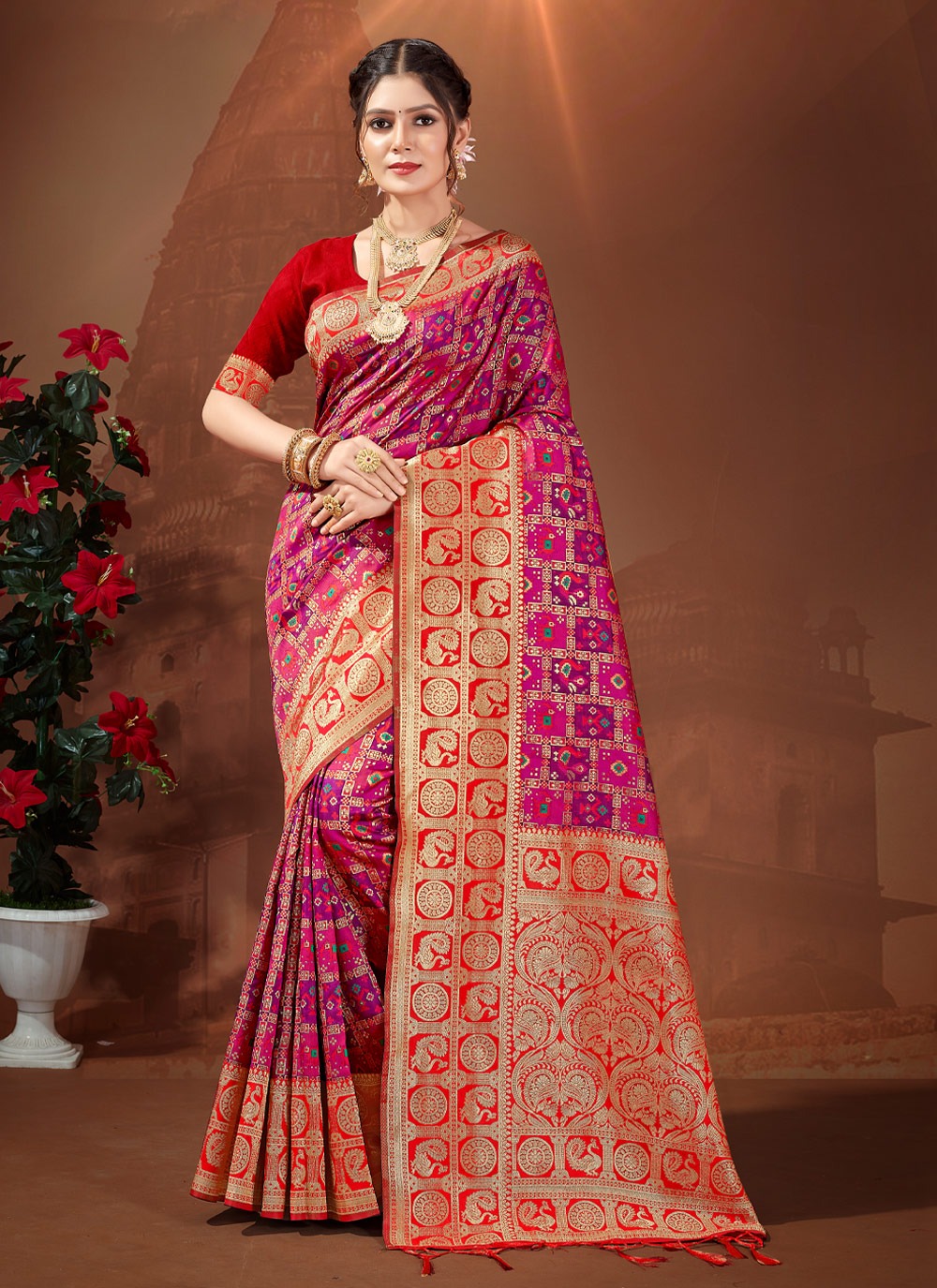 sangam print vishva patola silk regal look saree catalog