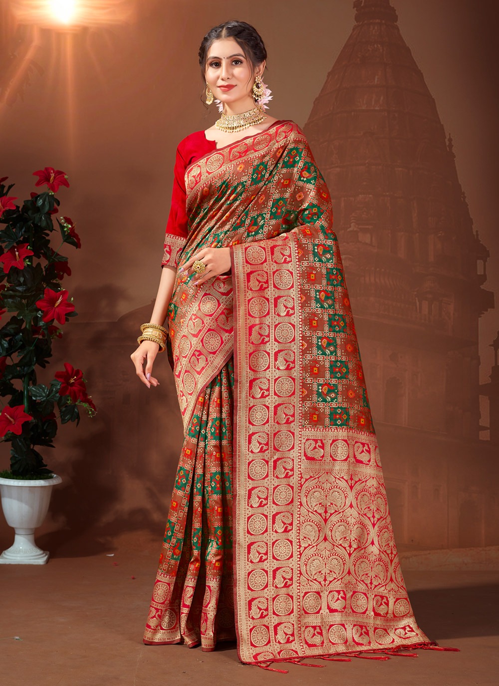 sangam print vishva patola silk regal look saree catalog