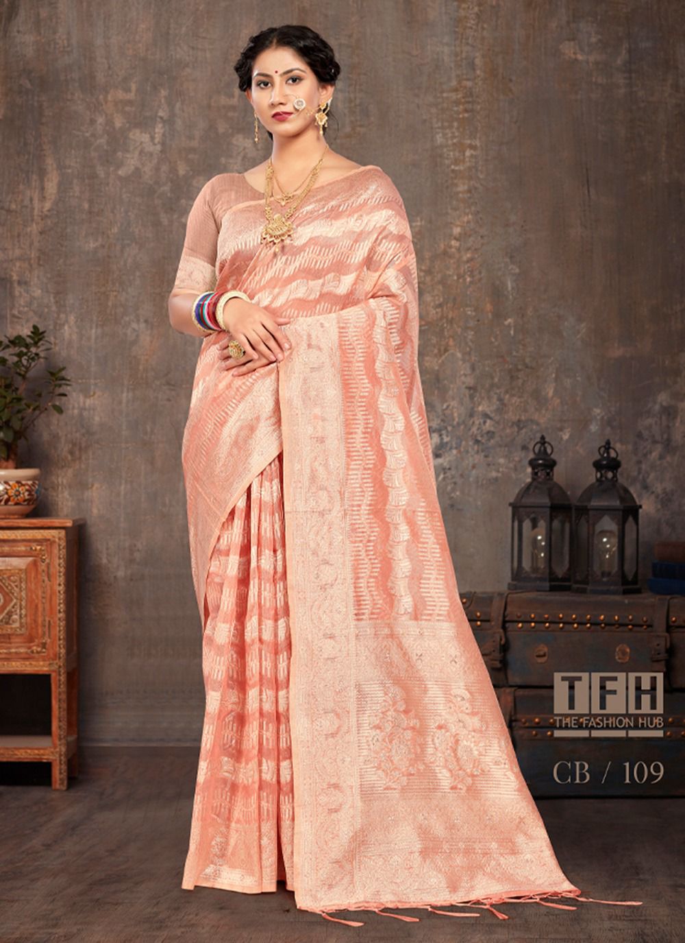 sangam prints cotton cotton candy attractive look saree catalog